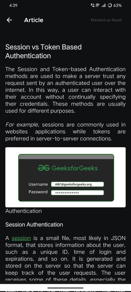 Rishima_17's tweet image. @geeksforgeeks
Day 72 recap:
What are sessions and cookies?
Session vs Token-based authentication
Creating a login form with Node.js and MongoDB
 📷 [geeksforgeeks.org/batch/skill-up…]  
#GeeksforGeeks #100DaysOfCode #skillupwithgfg #nationskillup