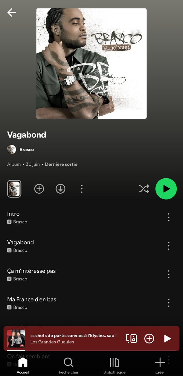 Merci au frère qui a mis cette album sur #Spotify
#Brasco #Vagabond