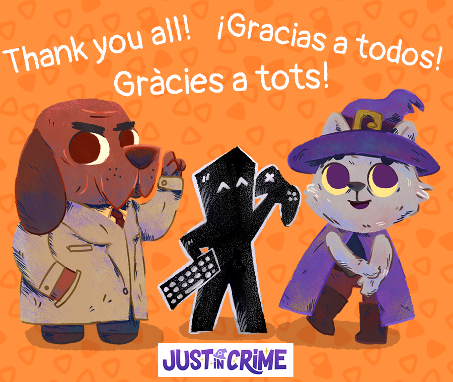 ¡Gracias a toda esa gente que se ha pasado a saludar, probar el jueguito y darnos todo su amor durante el <a href="/bcngamefest/">BCN Game Fest</a> ! Gràcies a tots! Thank you all! 
#indiegame #gamedev #justincrime #detectivegame #indiedevday