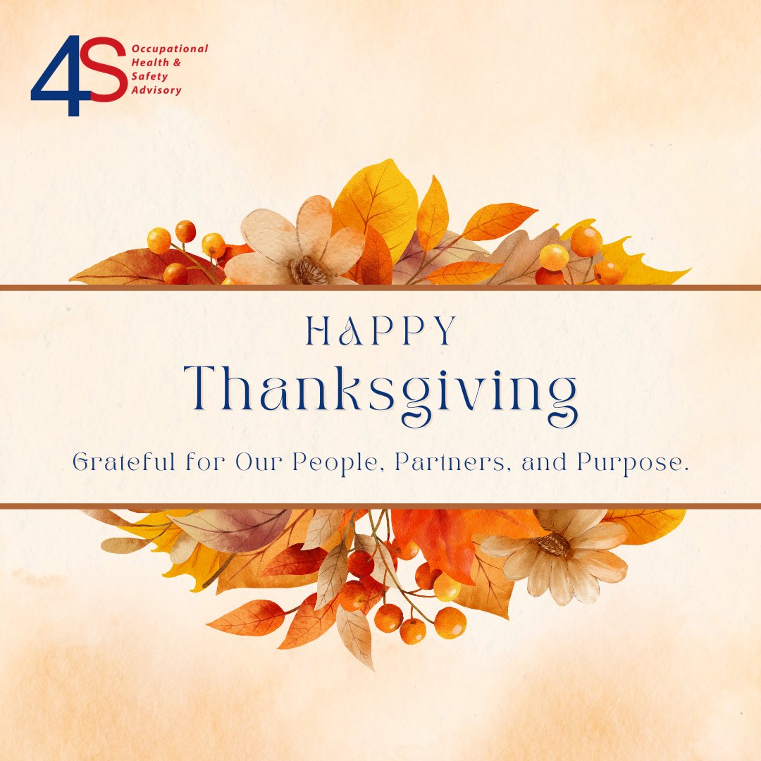 Grateful for our team, our clients, and every partner working to make workplaces safer across Canada. 🍂
Wishing you a happy, safe, and restful Thanksgiving! 🧡
#Thanksgiving #4SConsulting #Gratitude