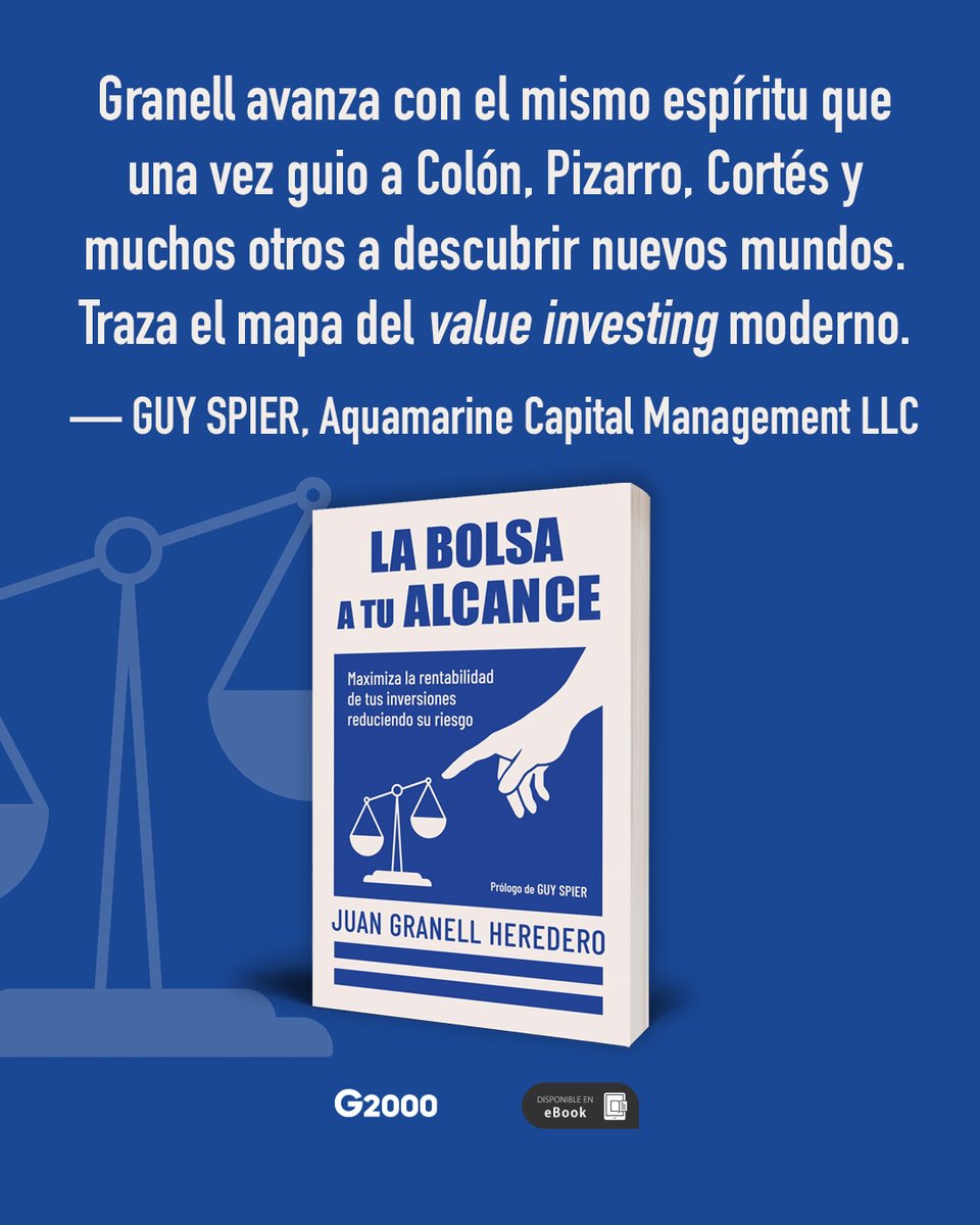 📈 La bolsa a tu alcance, de <a href="/juangra97/">Juan Granell</a>, llega el 29 de octubre a las librerías.

Un libro para aprender a invertir con sentido común, maximizar la rentabilidad y reducir el riesgo.

✍️🏼 Con prólogo de Guy Spier, inversor y director de Aquamarine Capital Management.