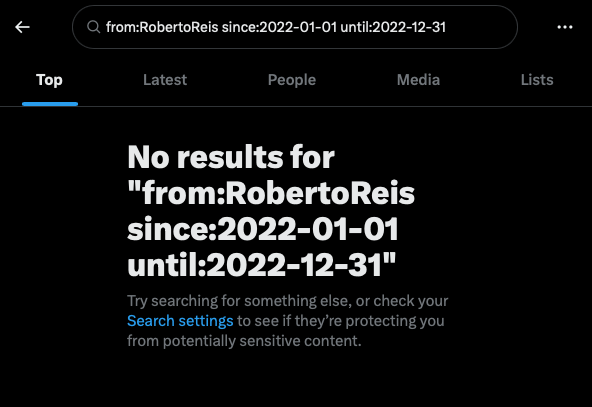 martuse's tweet photo. @FlavioLima_70 @RobertoReis nao tem como postar, o cara nao mantem os tweets que errou as previsoes. 2022 por ex. nao tem nenhum tweet publicado: https://t.co/6bNSy26oa5