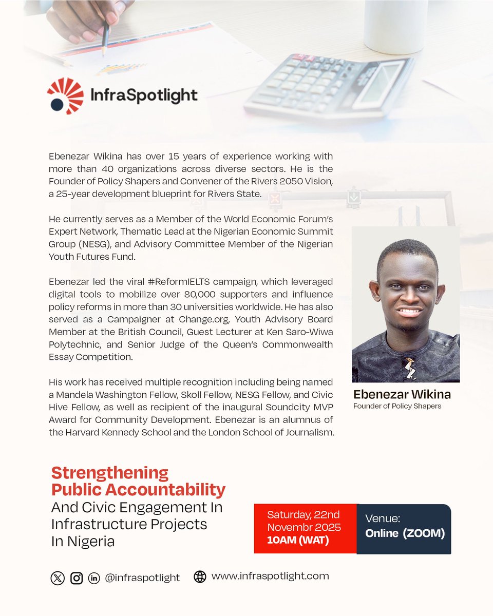 We are excited to have <a href="/EbenezarWikina/">Eben</a>, Founder of <a href="/PolicyShapers/">Policy Shapers</a> and the Convener of <a href="/ourRivers2050/">Rivers 2050 Vision</a>, at our upcoming workshop!

He will be leading a session sharing practical ways young people can engage the government for better outcomes.

Register: forms.gle/VarPwSZiovXWL6…