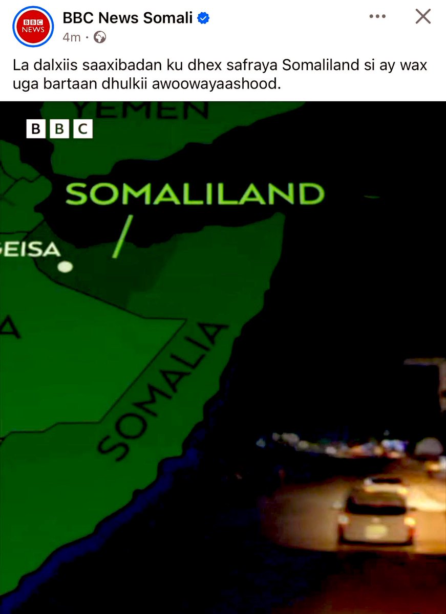 #BBC Oo Mapka #Somaliland ku koobtay  inta Beesha Isaaq Degaan.