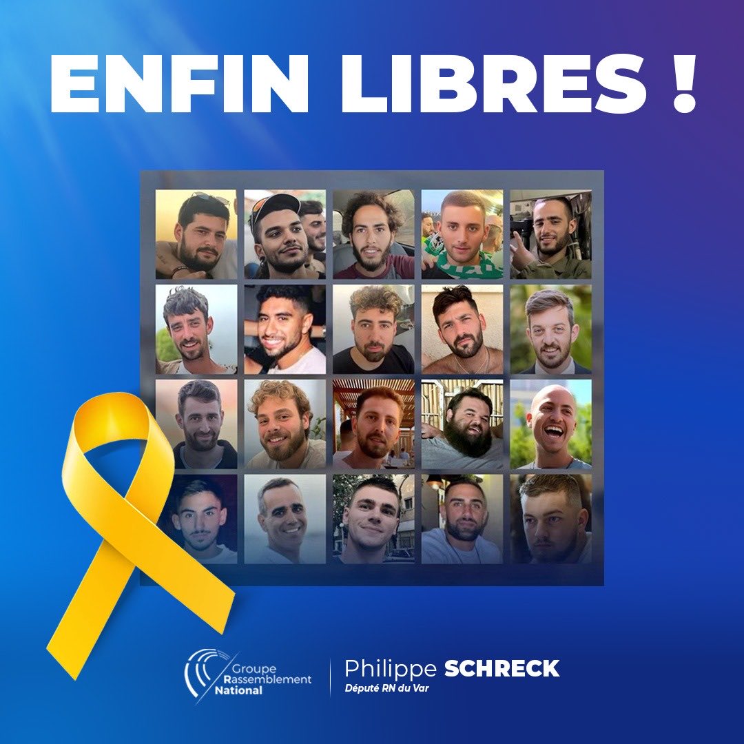 Ph_Schreck's tweet image. 🕊️ Les otages sont libérés ! La France, par ses choix, n’a pas été au rendez-vous une fois de plus. Mais j’ai été fier de porter ce ruban. #Otages #Égypte