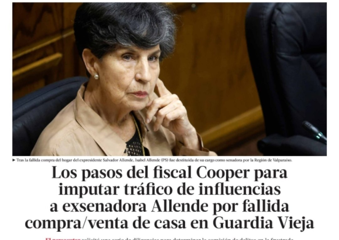 La familia Allende profitando del Estado hasta la eternidad junto al P que lo hará también eternamente. Ambos sin haber aportado nada excepto caos, error, corrupción.