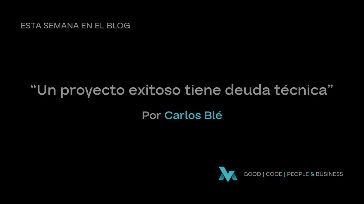 Lean Mind (@leanfulness_es) on Twitter photo 💫¿Deuda técnica = caos? No necesariamente
Hoy te invitamos a leer el último artículo de <a href="/carlosble/">Carlos Blé</a> , donde comparte su visión sobre cómo gestionar la deuda técnica de forma sostenible, sin caer en la urgencia ni en la parálisis😉
Lo puedes leer aquí 👇
rebrand.ly/k33c5nf 💫¿Deuda técnica = caos? No necesariamente
Hoy te invitamos a leer el último artículo de <a href="/carlosble/">Carlos Blé</a> , donde comparte su visión sobre cómo gestionar la deuda técnica de forma sostenible, sin caer en la urgencia ni en la parálisis😉
Lo puedes leer aquí 👇
rebrand.ly/k33c5nf