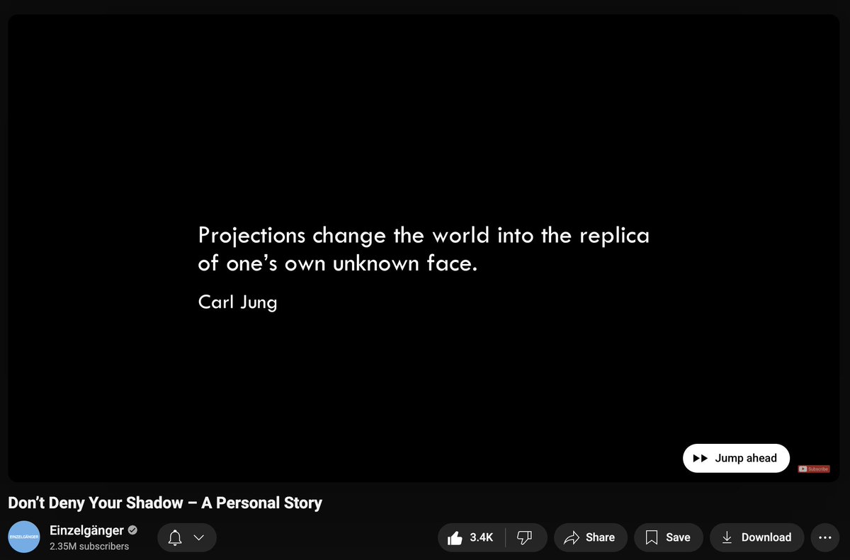 When you reject a trait or quality about yourself, it does not simply go away.

Instead, it finds its way to your Shadow, from where it unconsciously influences your behavior and secretly dictates how you judge others (because of how you judge yourself).

I'm now on a journey to
