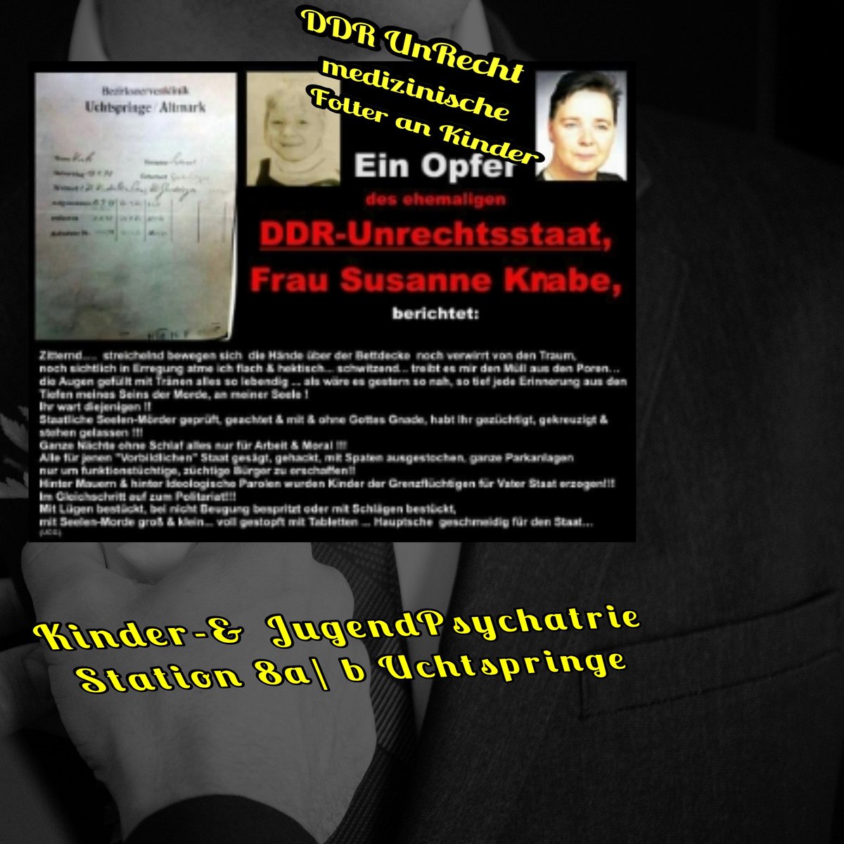 KnabeSanny's tweet image. Eltern sind tot, Familie hast du NICHT" !
#DDR #Erinnerungen @KnabeSanny
#DDRmemories
#DORginalDocuments #KnabeSanny
#TimeWitnessDocuments #Forcedadoption
#Gardelegen