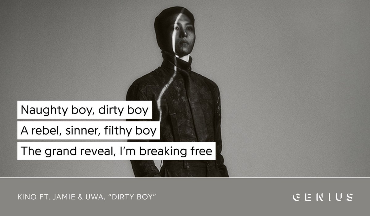 Genius_kor's tweet image. #KINO (@nakedxproud) has released his second solo EP, EVERYBODY’S GUILTY, BUT NO ONE’S TO BLAME led by the title track “Dirty Boy” featuring #JAMIE &amp;amp; #UWA! Check out the lyrics to the song on Genius now!

#키노 #EGNOB #DIRTYBOY #KINO_DIRTYBOY 

🔗 genius.com/Kino-kor-dirty…