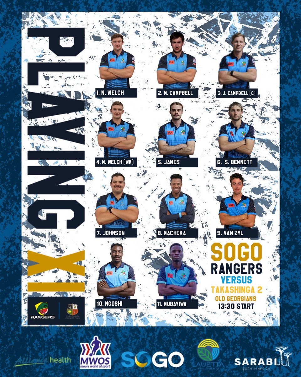 Playing XI 📝
Here is our Eleven that will take on Takashinga 2 today at Old Georgians Sports Club. We have won the toss and we are having a bat first. All the best Gents. 💙🙌
