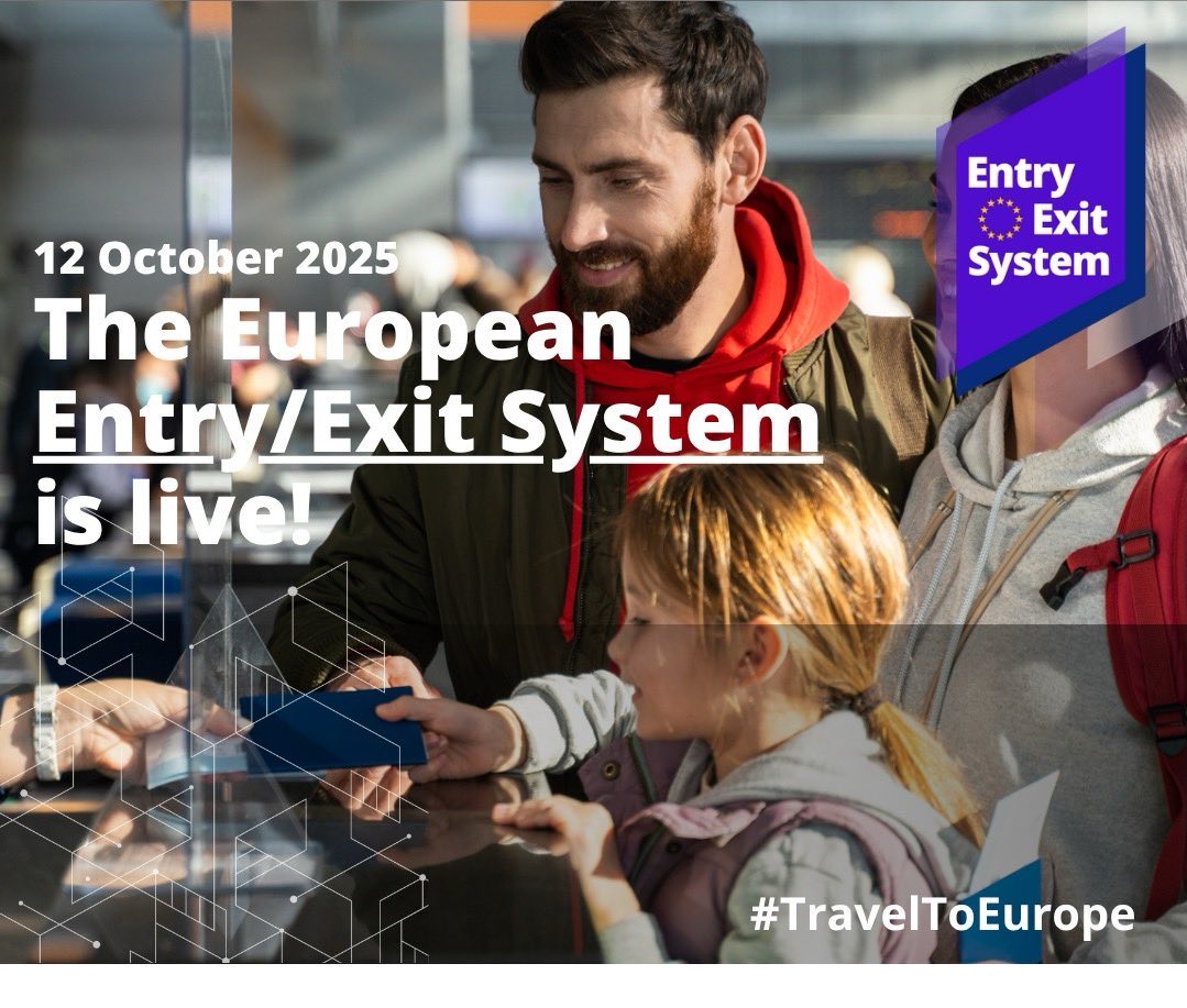 ✈️  The Entry/Exit System (EES) is now live across Europe!

Travelling to Europe will progressively be smoother and simpler thanks to this modern border management system.

Visit our official website for more information 👉 eeas.europa.eu/delegations/tü…

#TravelToEurope
🇪🇺🇹🇷