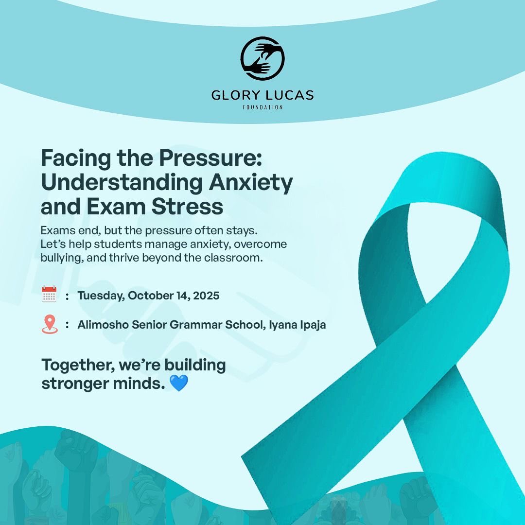 Glorylucasfound's tweet photo. We’re tackling anxiety, exam stress, and bullying at Alimosho Senior Grammar School, Iyana Ipaja.
📅 Tuesday October 14, 2025
⏱️ 10 AM
Let’s show up and make an impact. 💪

#projectfeedamind #MentalHealth #GLF #outreach https://t.co/0psh9Int1c