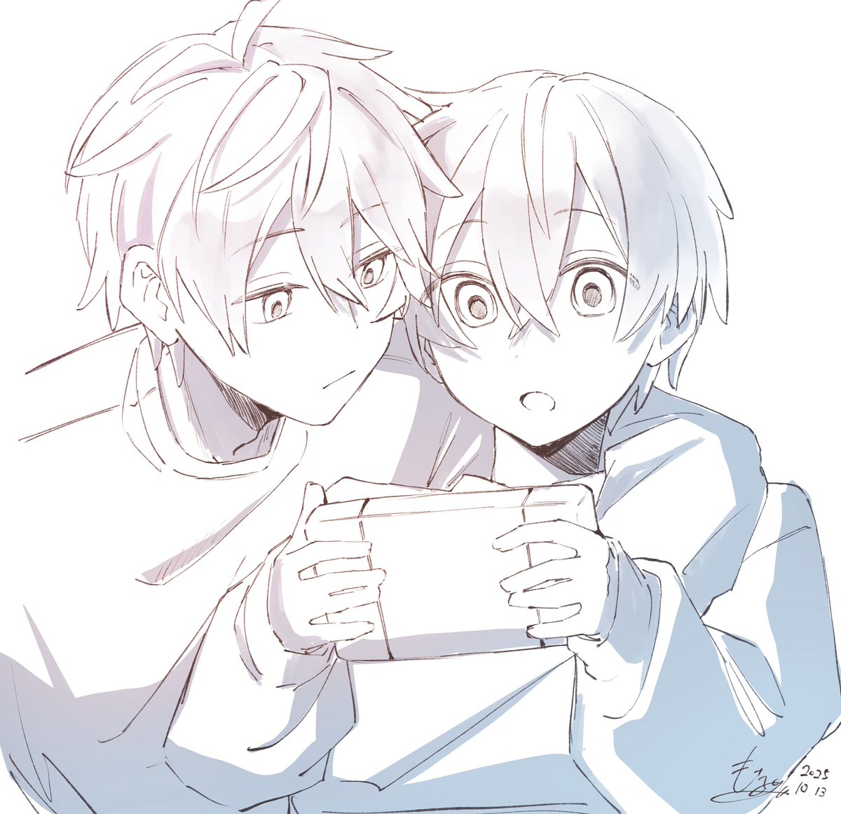 課題疲れからのさところ落書き
ほぼワンドロ
 #ころんくん  #さとみくん  #ころんギャラリー  #さとみぎゃらりー