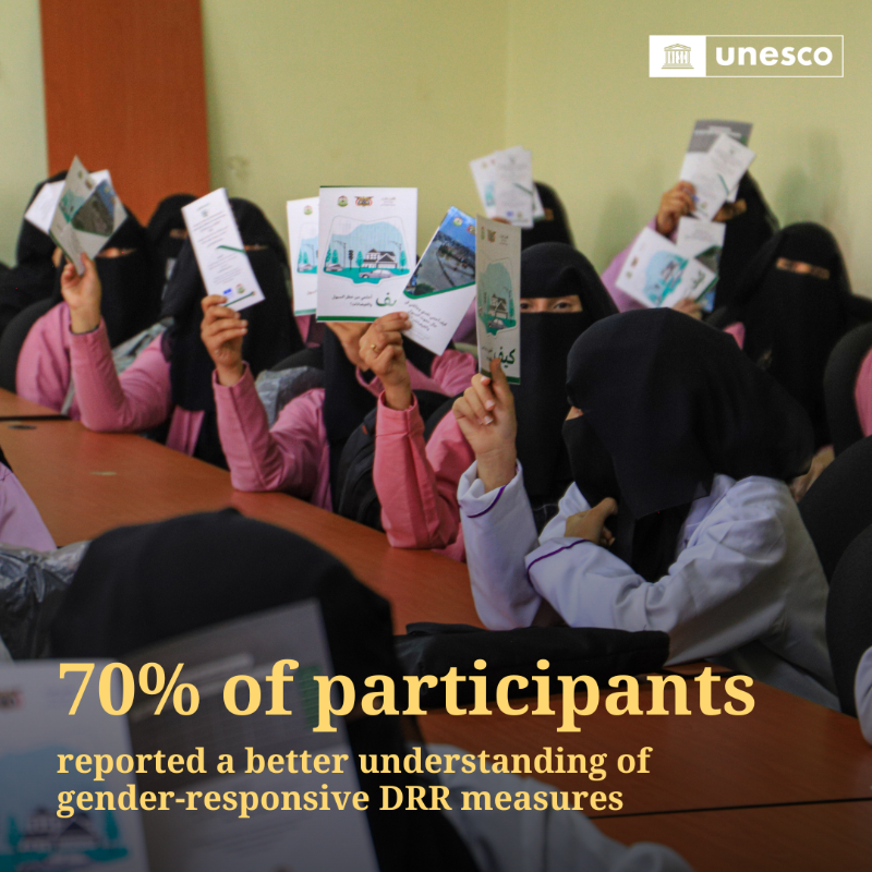 UNESCO_GCCYemen's tweet photo. On #DRRDay, UNESCO celebrates the power of preparedness&amp; community resilience. With support from @JapanGov, @UNESCO has strengthened disaster preparedness in #Yemen’s historic cities, helping protect lives, livelihoods&amp; cultural heritage from the growing impacts of #ClimateChange