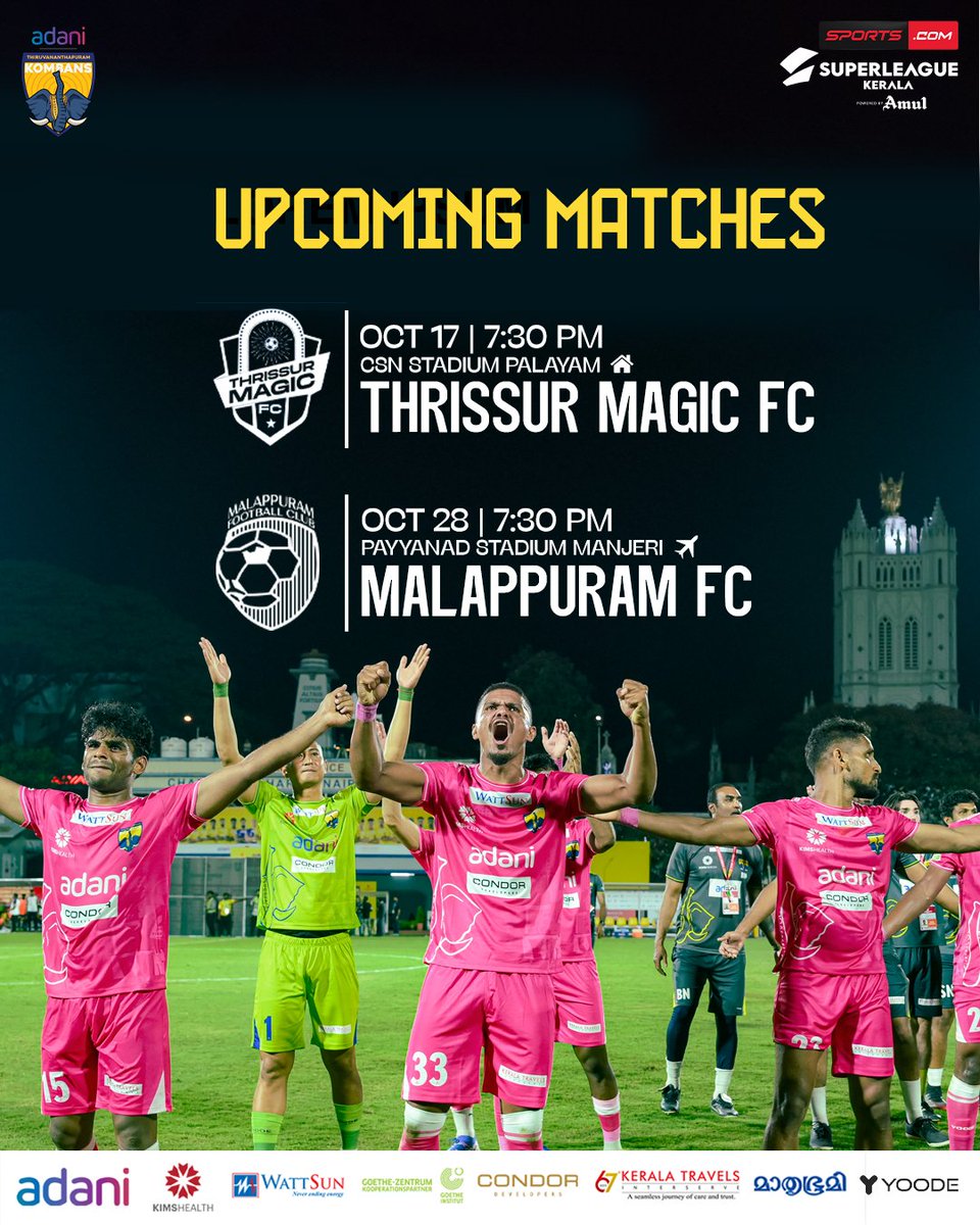 Next challenges await! 🐘🔥

#kombansfc #ennumkombans #superleaguekerala #thiruvananthapuramkombansfc

<a href="/slk_kerala/">Super League Kerala</a> <a href="/AdaniOnline/">Adani Group</a> <a href="/AdaniSportsline/">Adani Sportsline</a>
<a href="/hospital_kims/">KIMSHEALTH</a> <a href="/JPMcAloon/">James McAloon</a> <a href="/fni/">football news india</a>
<a href="/StarFootball/">Star Sports Football</a> <a href="/footballdaily/">Football Daily</a> <a href="/Goal_India/">GOAL India</a>
<a href="/KhelNow/">Khel Now</a> <a href="/IMinnows/">Indian Football Minnows</a> <a href="/IFTWC/">IFTWC - Indian Football</a>
