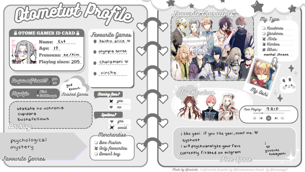 charademaniac's tweet image. hihi. 🤍 ive been lurking around otometwt for ages but ive finally arisen from the depths of my priv …… please oomf me up i swear i am nice. double oomf me up if you also like yaoi and yuri
#otometwtintro #otometwt