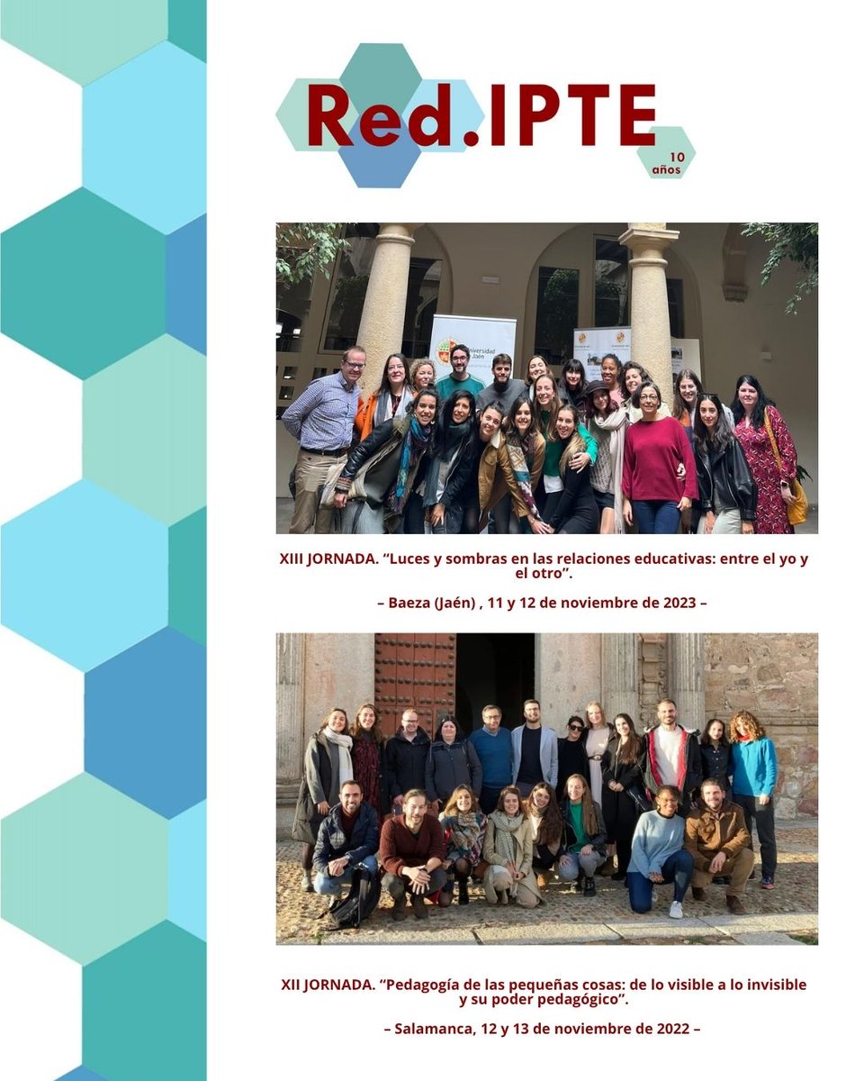 ¡Ya falta poco para el encuentro de la Red de Jóvenes Investigadores/as en Teoría de la Educación! 🌱📚

Os dejamos un resumen de nuestra historia, con fotos y recuerdos de ediciones pasadas.

¡Nos vemos el 1 y 2 de noviembre! 🎓✨

#TeoríaDeLaEducación #RedIpte #Posgrado