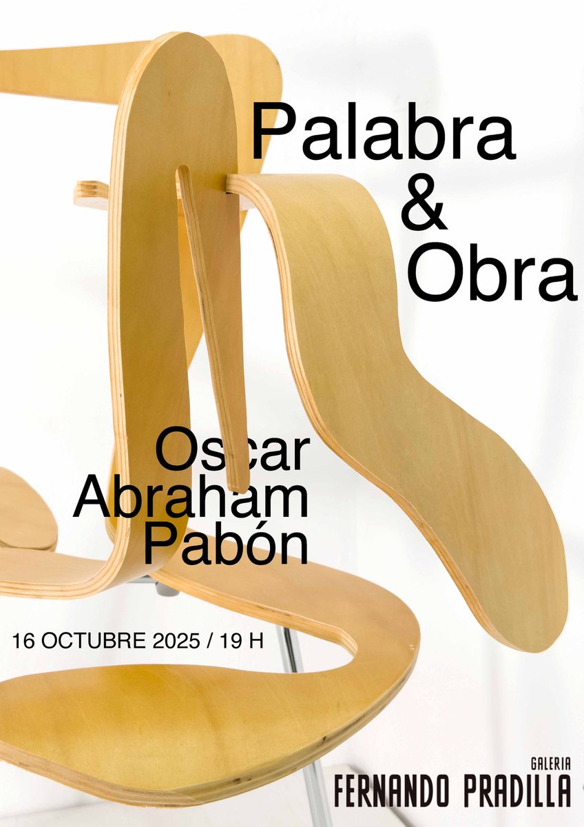 Este 16 OCT 2025  a las 19 H se inaugura la muestra: “Palabra &amp; Obra”  en la galería Fernando Pradilla.  la muestra explora la relación entre arte, diseño y lenguaje. A través de una serie de ensayos y relatos, establezco un vínculo entre la escritura y el proceso creativo.