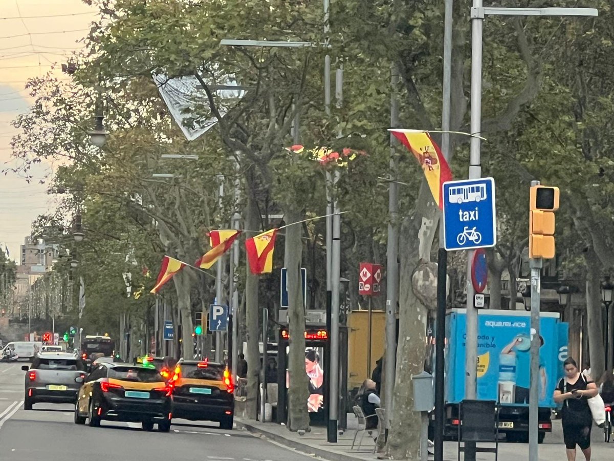 Exigim a Collboni que retiri les banderes espanyoles del Passeig de Gràcia❗️

Lamentem la celeritat del govern socialista per netejar les ofrenes florals i senyeres al Monument a Rafael Casanova cada Diada, mentre tolera durant més de 24 hores les banderes que incompleixen