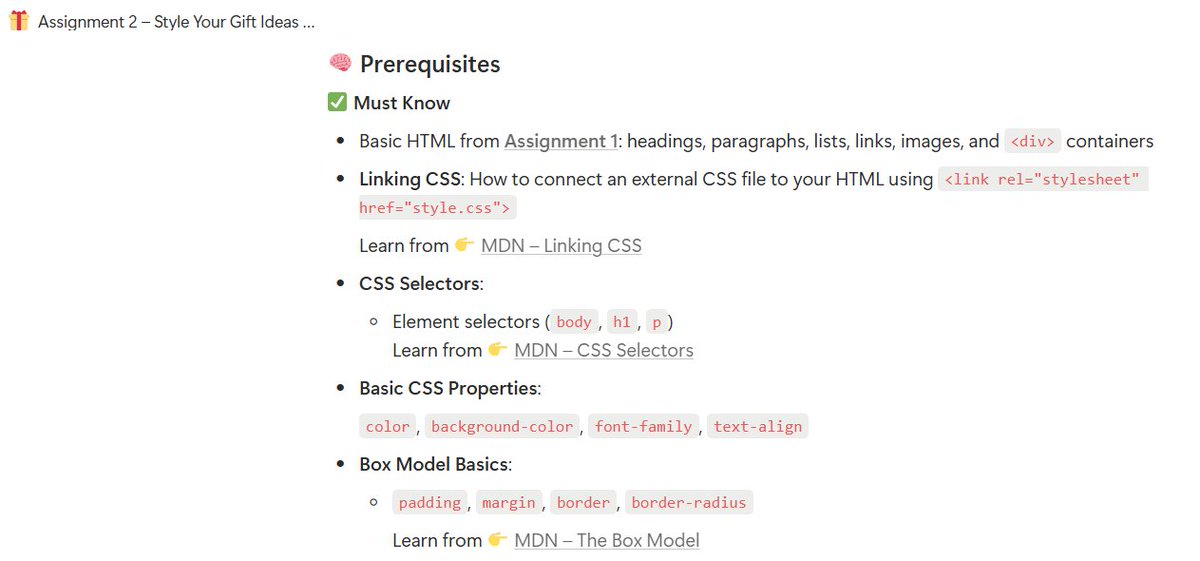 sameekshadalvi7's tweet image. Want to actually understand CSS instead of just watching tutorials?
This free hands-on assignment helps you:
✅ Link CSS to HTML
✅ Play with colors & fonts
✅ See instant results
Short, fun & beginner-friendly ⏳
LINK👉 notion.so/Assignment-2-S…
#BuildInPublic #CodeNewbies
