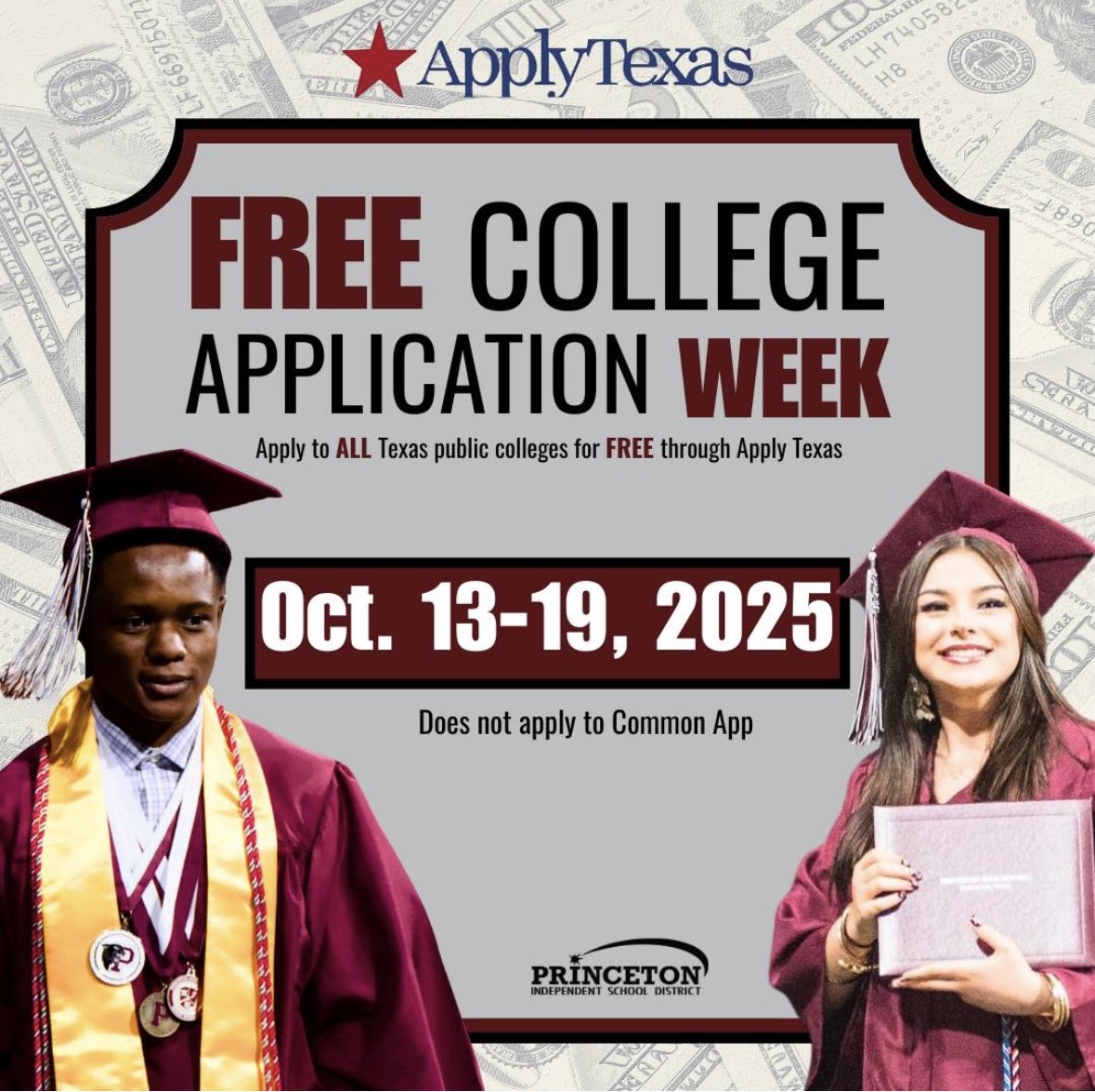🎓 Texas #students — it’s Apply for Free Week! From Oct 13–19, you can apply to Texas #colleges, #universities, and trade schools for free using #ApplyTexas. 🆓✅ Don’t miss this chance to save #money and get ahead on your college journey! ccmrwithmsthrash.com
<a href="/ApplyTexas/">ApplyTexas Updates</a>