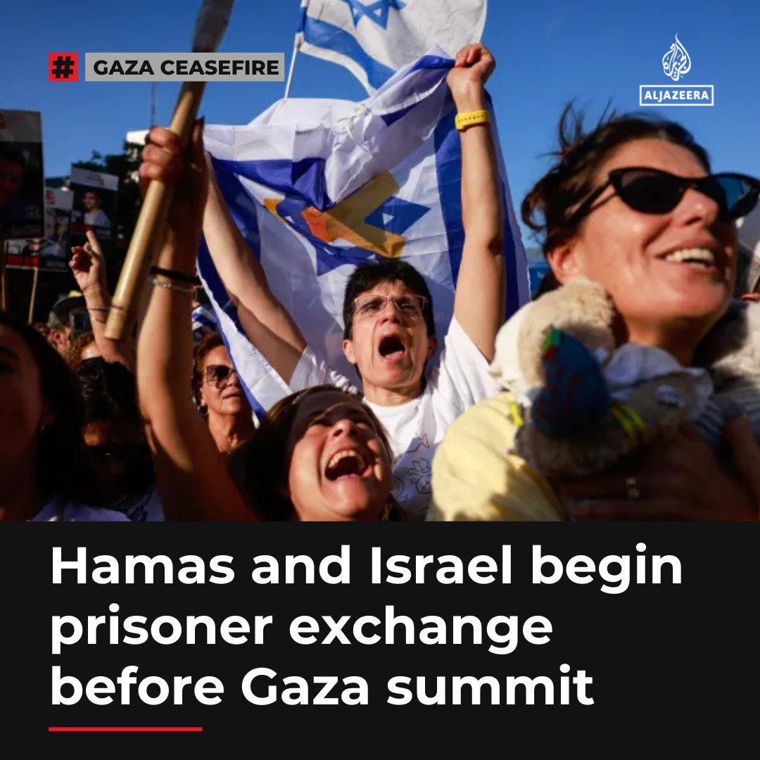 Hamas has released all 20 of the living Israeli captives it had been holding in the Gaza Strip, with the release of about 2,000 Palestinian prisoners by Israel under way, as the two sides carry out the conditions of the ceasefire deal aje.io/ok0mnr