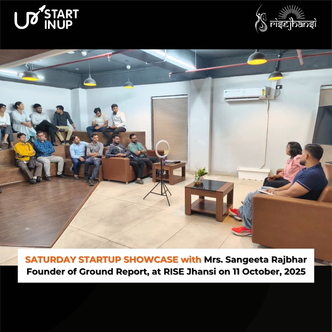 RiseJhansi's tweet photo. 📸 Saturday Startup Showcase | 10 Oct 2025
An inspiring session with Mrs. Sangeeta Rajbhar, Founder of Ground Report, at RISE Jhansi! 
She shared her journey of empowering voices through impactful journalism.
Hosted by Mr. Arwaz Khan. 🚀
#StartupShowcase #GroundReport #RISEJhansi https://t.co/lzAikm26fX