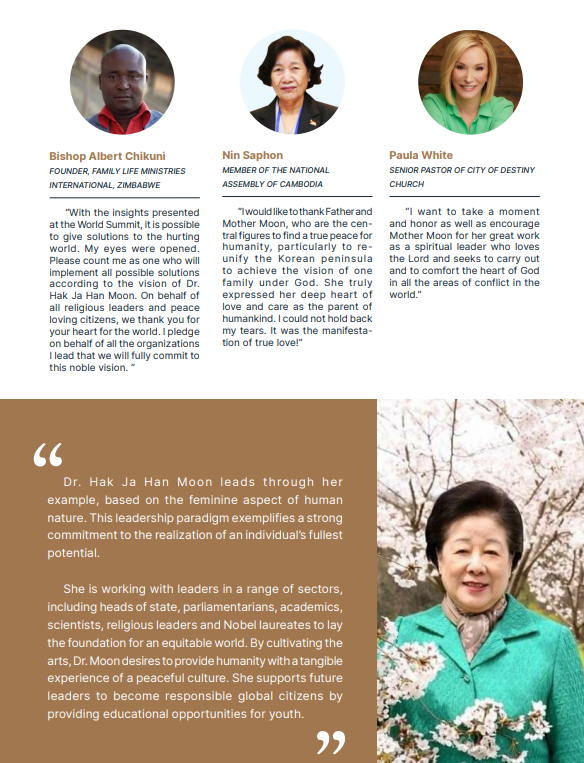 rtmarsh's tweet image. 🌍 “Join me in building a peaceful world of one human family.” – Dr. Hak Ja Han Moon, Mother of Peace 🌍
🔗 uk.upf.org/upf-celebrates…
Celebrated by world leaders, Nobel laureates, and faith figures across continents, Dr. Hak Ja Han Moon leads with compassion and action — breaking…