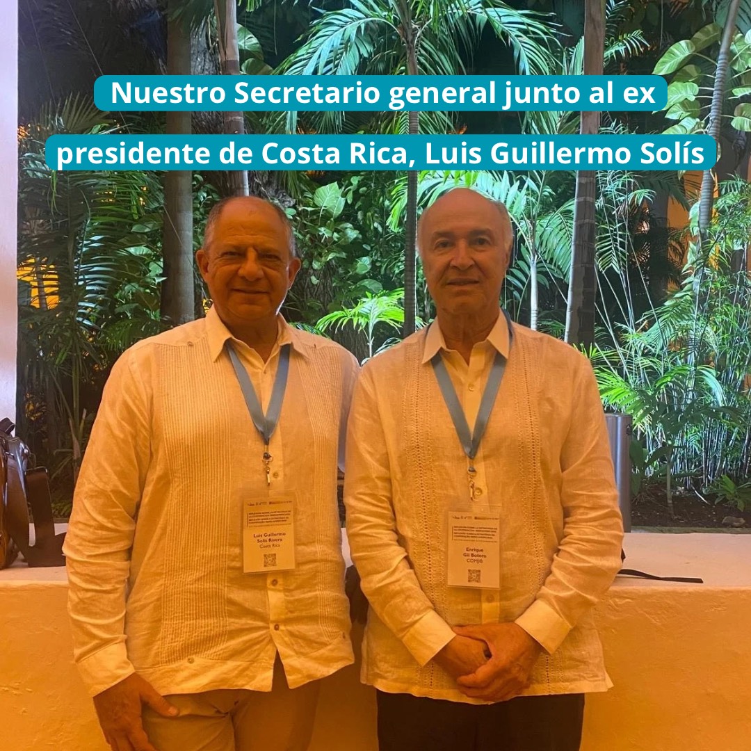 Nuestro Secretario General, <a href="/EnriquegilbGil/">Enrique Gil Botero</a> con el ex presidente de la República de Costa Rica en el marco del seminario de reflexión para la cooperación iberoamericana.

🤝Buscando promover la cooperación Jurídica entre Costa Rica y la COMJIB.
#comjib #costarica #cooperacion