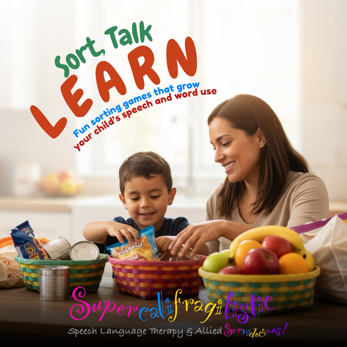 SuperTherapy's tweet image. 🧩 Sorting = more than play!
It helps kids expand vocabulary, describe, and connect words 💬
Try it with toys, groceries, or cards — ask:
❓“What goes together?”
❓“What’s missing?”
Each answer builds language 🌟
#speechtherapy #expressivelanguage