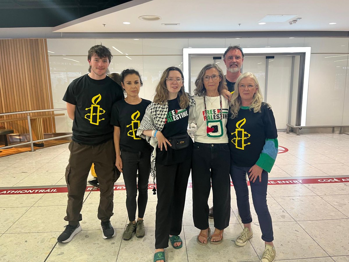 “We are delighted to welcome home Naoise Dolan and Veronica O’Keane after being illegally detained by Israel. A joyous moment, but our thoughts are drawn to the many Palestinians who remain arbitrarily detained by Israel.” Stephen Bowen, Director, Amnesty International Ireland.