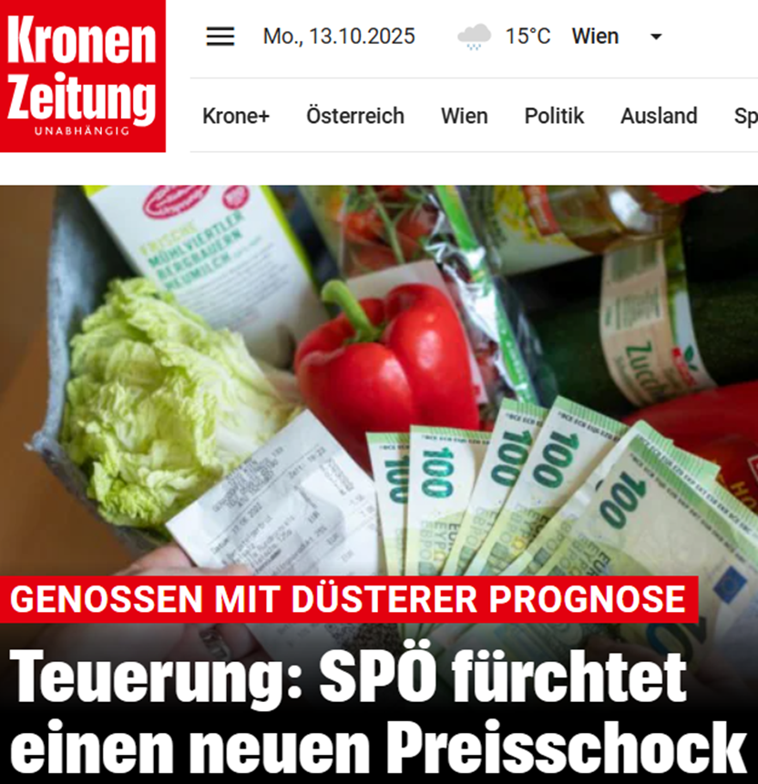 SPÖ: Eine #Steuer nach der anderen erhöht und sich dann über steigende #Preise wundern 🤡

Die #Dummheit &amp; die ökonomische Ahnungslosigkeit der #SPÖ ist wirklich grenzenlos!