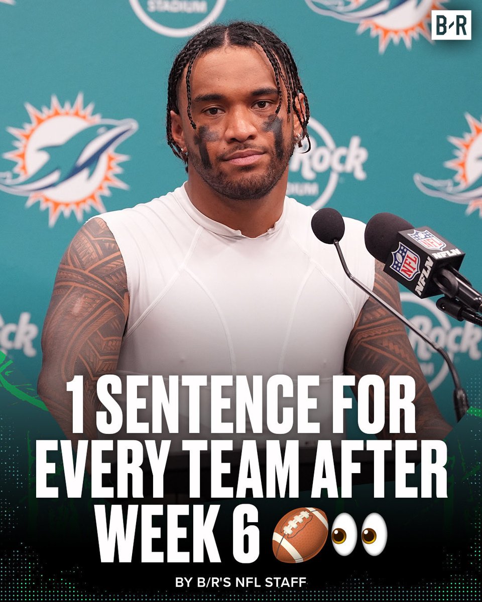 TOP TAKEAWAYS FROM NFL WEEK 6 🏈👀

🐦‍⬛  Ravens: Lamar's return won't fix this team
⚡Chargers: Justin Herbert is elite
🍎 Giants: Rookie backfield creating long-term excitement
🐬 Dolphins: Miami has a Tua problem
🛩️ Jets: Trade everyone...

FULL LIST HERE: