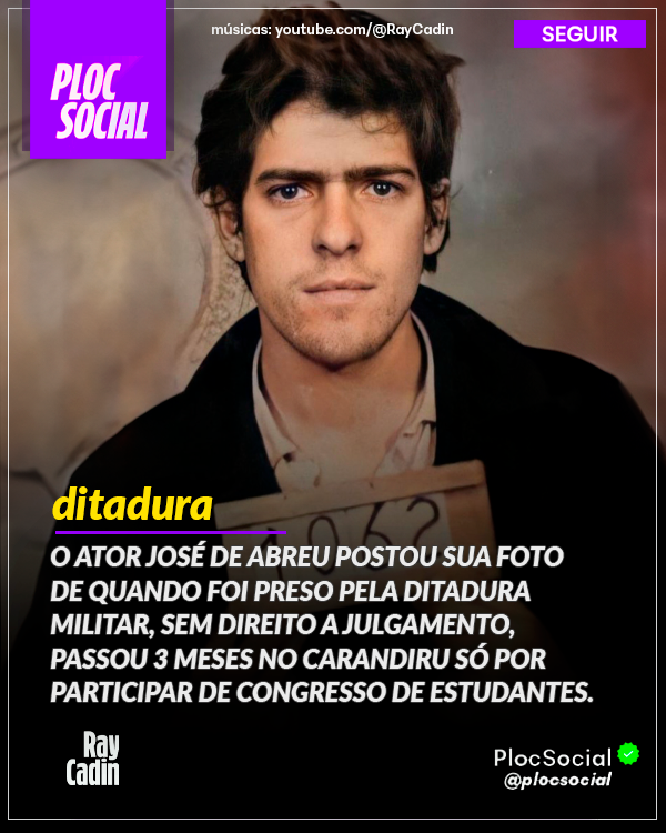 🚨 BOLSONARISTAS pedem ANISTIA? O ator José de Abreu portou foto de quando foi preso pela ditadura militar, em 1968, por participar de congresso da UNE. Sem processo, sem julgamento, sem crime,  passou 3 meses preso no Carandiru.
Mais:
plocsocial.com.br/2025/10/o-ator…