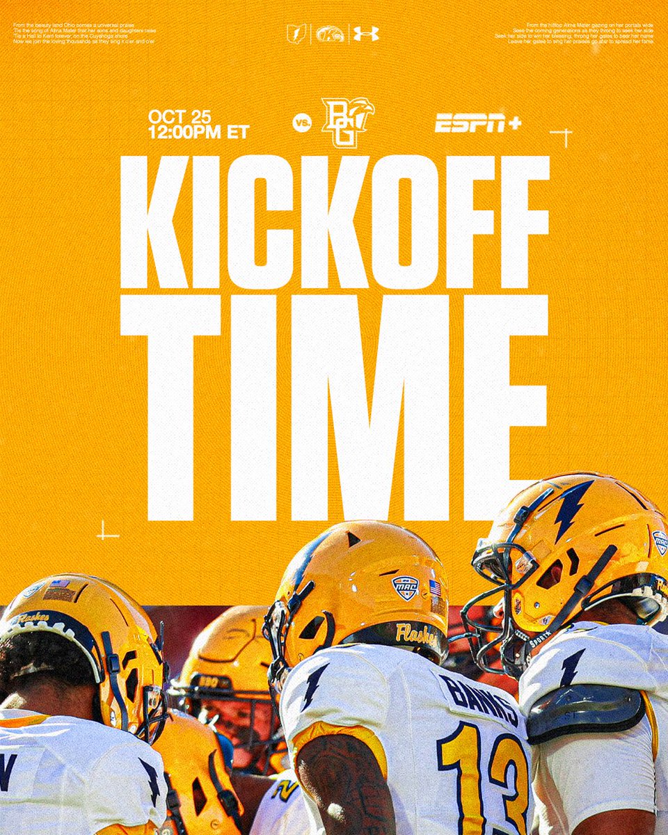 🚨 𝗦𝗖𝗛𝗘𝗗𝗨𝗟𝗘 𝗨𝗣𝗗𝗔𝗧𝗘 🚨

The Golden Flashes are set to play Bowling Green at 12:00 PM on ESPN+. 

#GoFlashes⚡️ | #HAB1TS