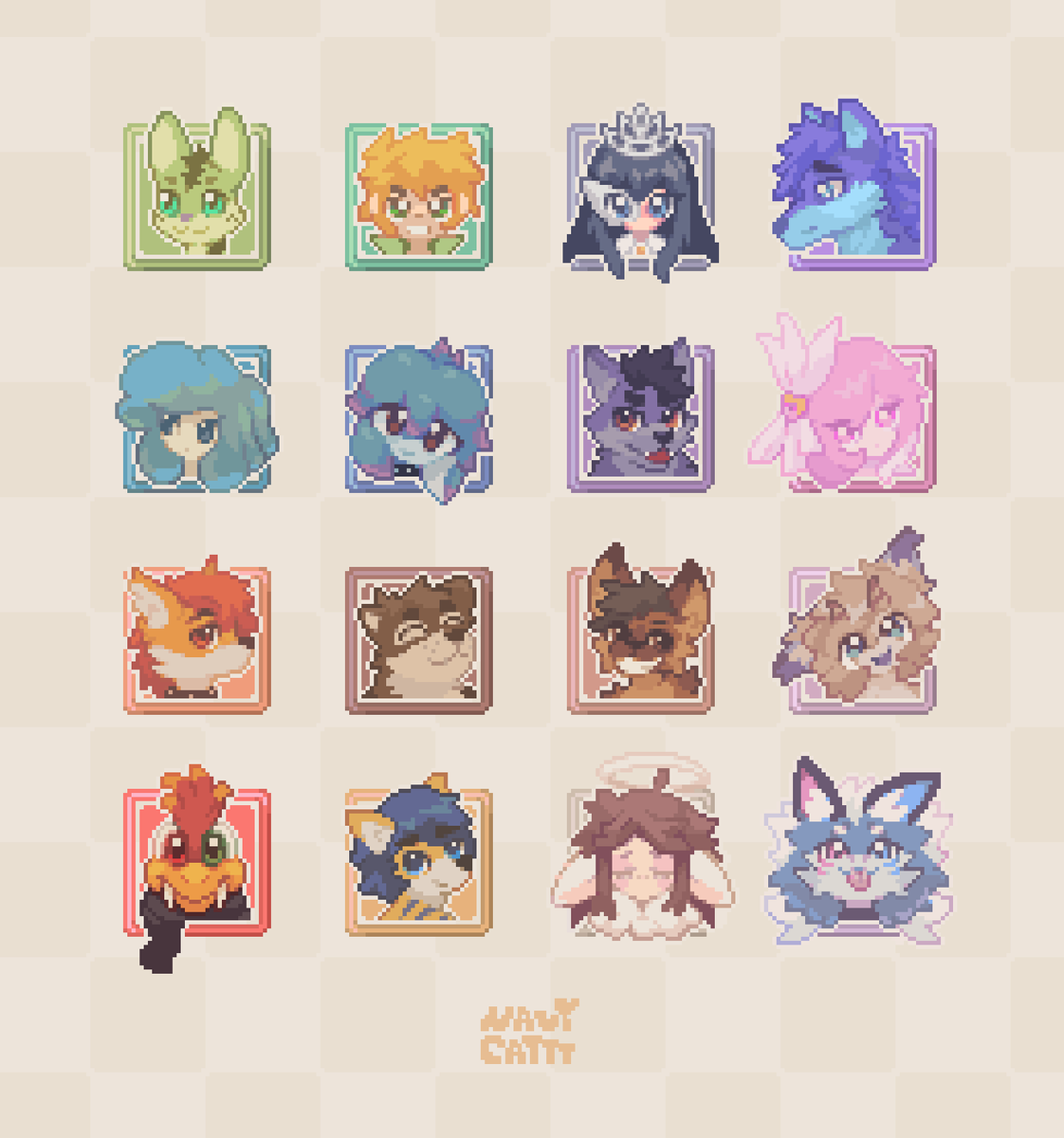 I didn't expect so many people TwT &lt;3 so here are little doodles for all the participants of the raffle! :3 thanks to y'all, I really appreciate each and every entry
#pixelart