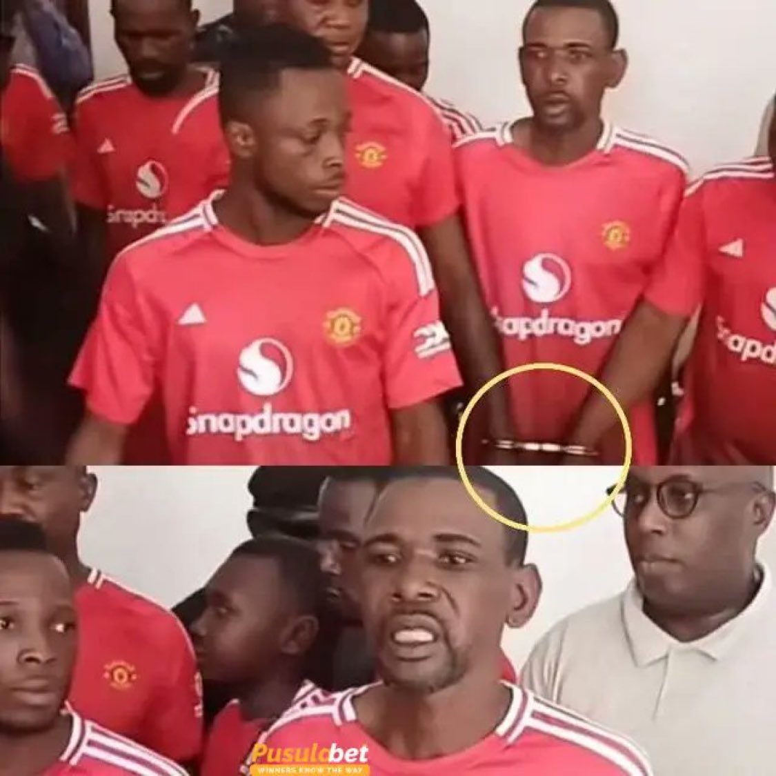 Mercado_Ingles's tweet image. Una cárcel del Congo utiliza camisetas del Manchester United como uniformes de prisión: