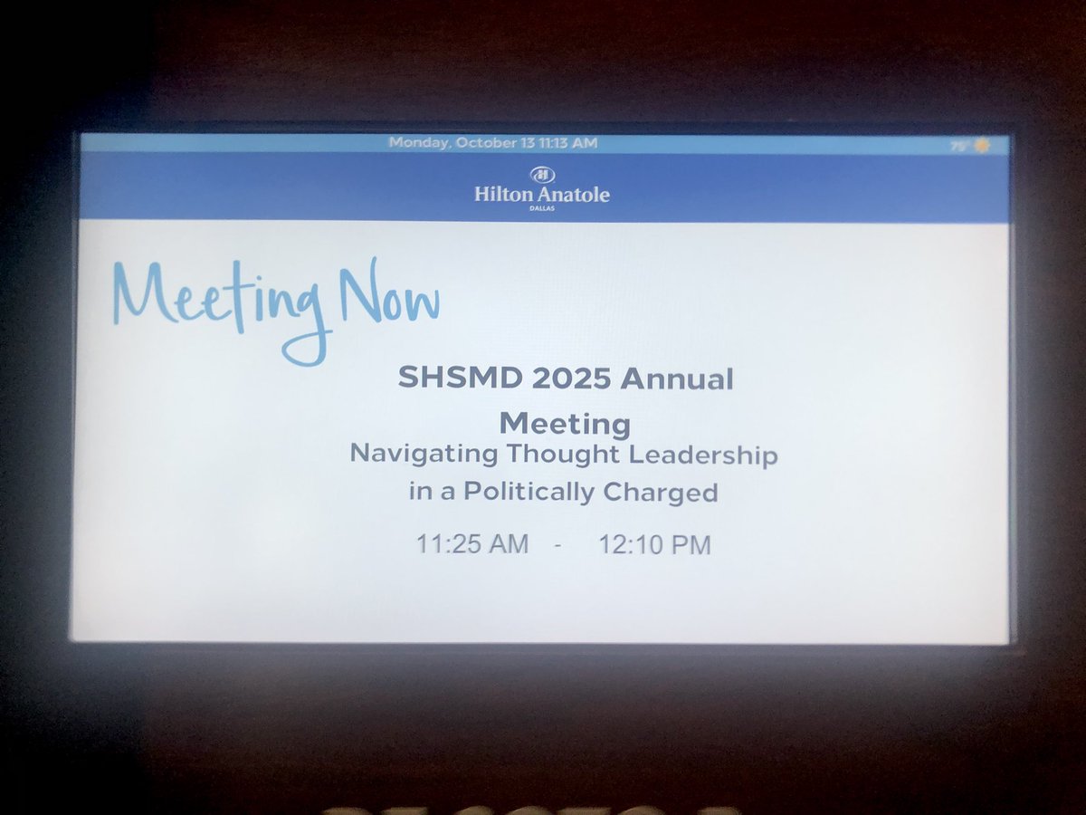 dandunlop's tweet photo. Looking forward to the next session at #shsmd25: Navigating Thought Leadership in a Politically Charged Environment. Jeb Phillips (Nationwide Children’s Hospital) and Shannon McCormick (MediaSource) presenting. #ThoughtLeadership https://t.co/gGqJK6idDN