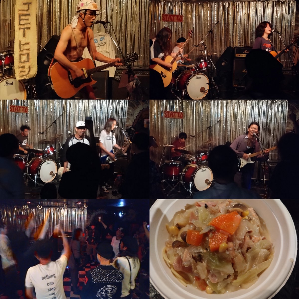 10/13(月祝)
武蔵境STATTO
TELEPASHITS&amp;JETヒロシ＆TOMOYA Presents
「〜ならず者たちの宴〜Vol.15」

二日目はアコースティックな感じとヘビーな感じのならず者たちが入り乱れていてめっちゃ疲れたけどめっちゃ楽しかった～！！
TELEPASHITS、JETヒロシさん、TOMOYAさん＆皆様お疲れ様でした！！