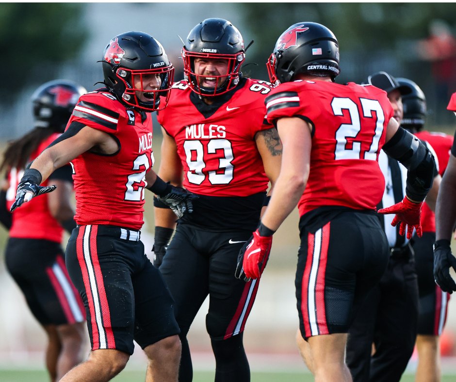 UCM_Alum's tweet photo. The scene is set, and the Mules are ready for their big moment. 🎬🏈 

Catch the #UCMhoco 2025 game at 1:30 p.m. and check “football game” off your Traditions Keeper list! Stop by Smiser Alumni Center to grab your book and start tallying your UCM memories. ❤️🖤 https://t.co/CvR0wOKtA6