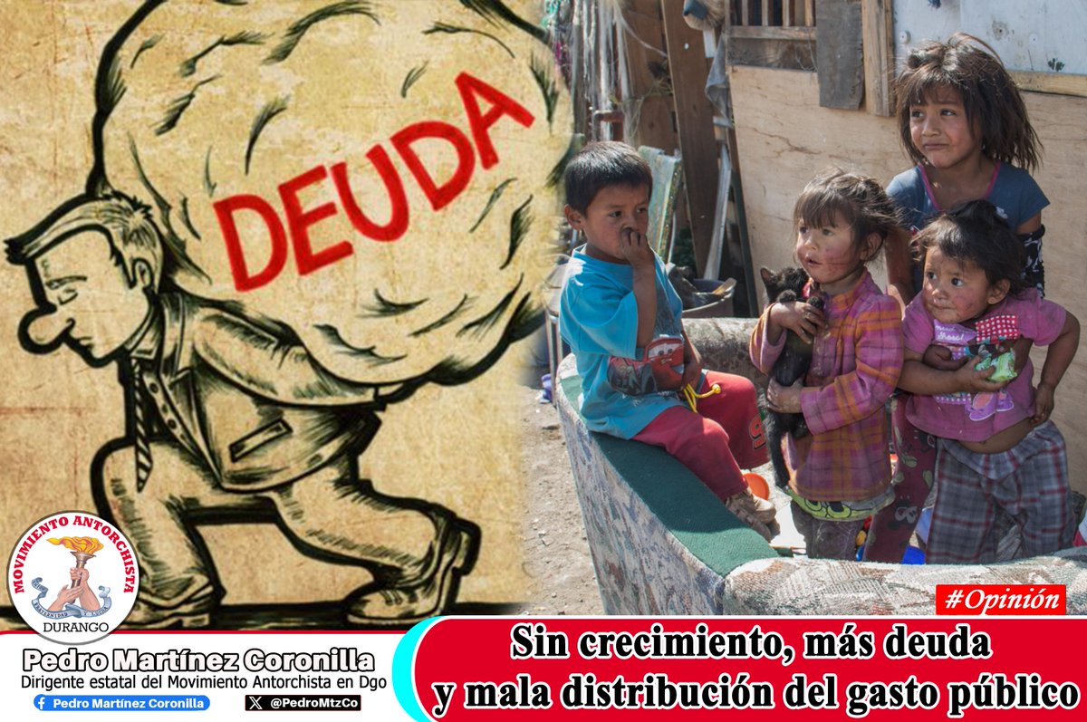 #Opinión: Sin #crecimiento, más #deuda y mala distribución del #gasto público | “... las #necesidades básicas como salud, educación, seguridad, #infraestructura social no son prioritarias para los gobiernos de la 4T...”

facebook.com/share/p/17gvpc…