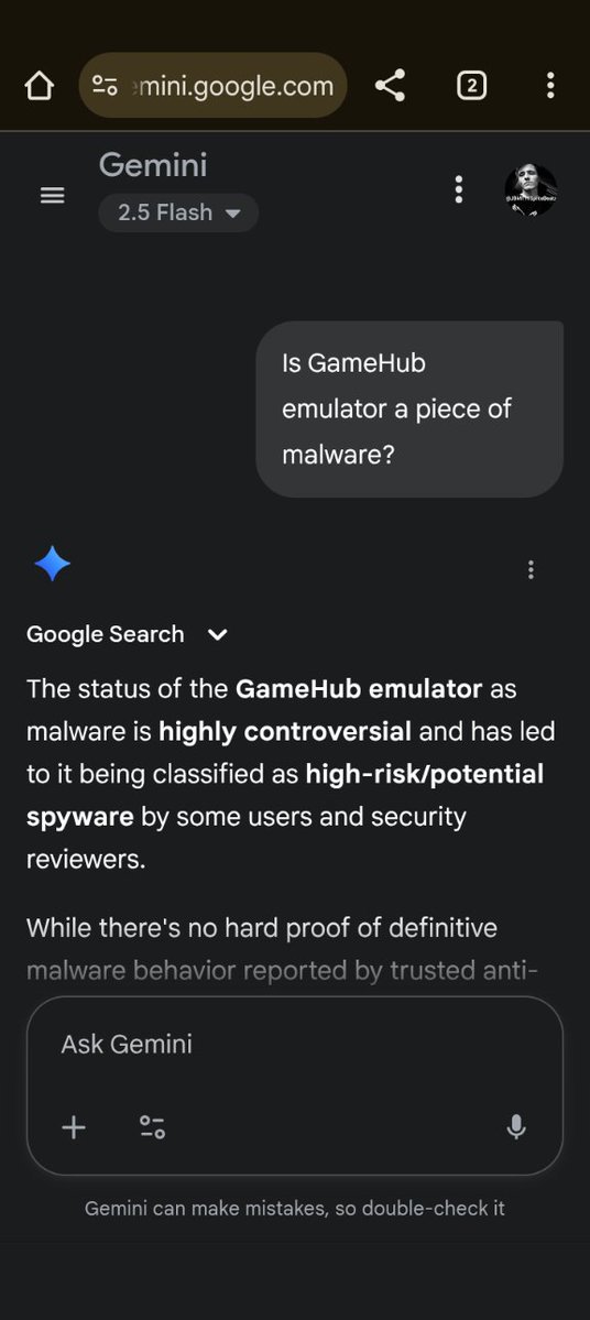 JBM111SB's tweet image. I asked a question to the website version of Google Gemini about GameHub emulator being a piece of malware. These are the first four screenshots i took from it.
#GoogleGemini
#Windowsmalware
#Linuxmalware
#jbm111twitch