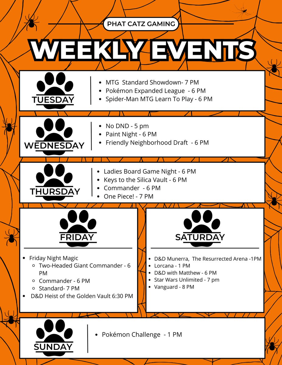 PhatCatzGaming's tweet image. 🌞 Happy Monday, everyone! 🌞
Hope you all had an awesome weekend — we’re kicking off another great week here at Phat Catz Gaming! 🎲🐾
#HappyMonday #PhatCatzGaming #GameStoreLife #TabletopCommunity #CardGames #BoardGames #FNM #GamerVibes
