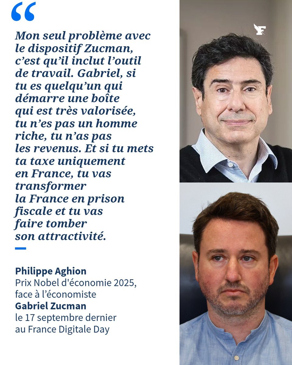 Lors d'un débat avec Gabriel Zucman, le professeur au Collège de France, Philippe Aghion, avait exprimé son désaccord avec la taxe annuelle de 2% visant les patrimoines supérieurs à 100 millions d'euros.