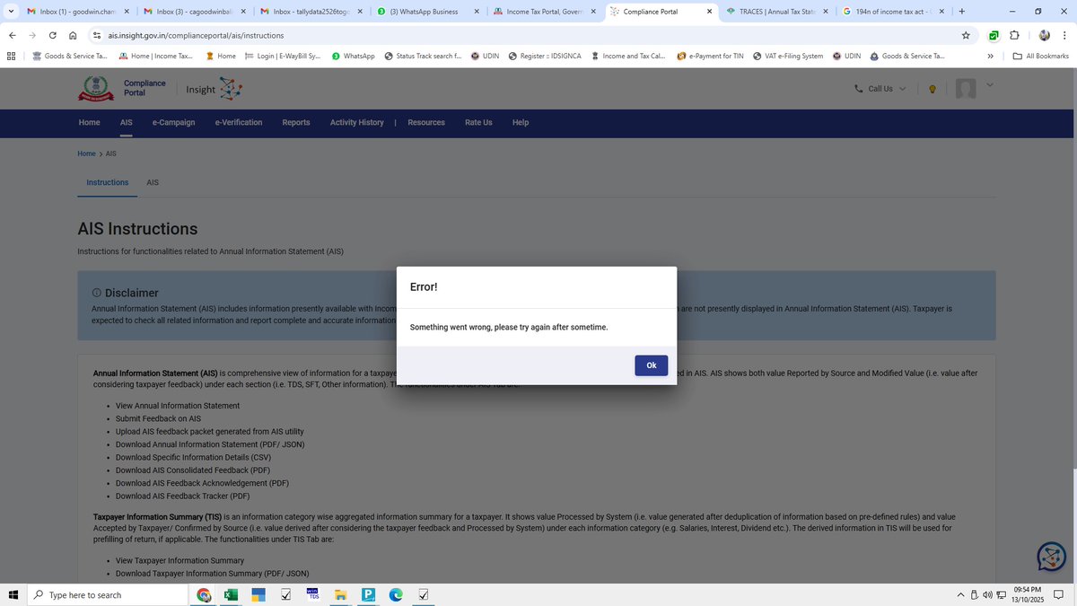 Champ1808's tweet photo. @IncomeTaxIndia @nsitharamanoffc @officeofPCM @FinMinIndia @PIB_India AIS is not working from evening 7:15 onwards. These websites are wasting huge time of professionals. Government should once again reconsider the decision of date extension of Tax Audit report. https://t.co/64DqUt75cG