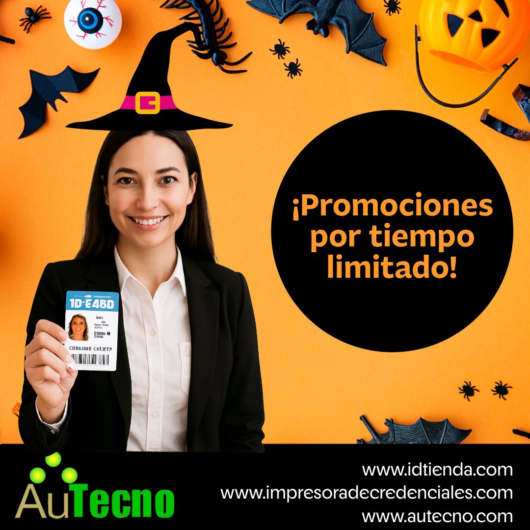 Autecno's tweet image. En este #Halloween en Autecno contamos con promociones por tiempo limitado, ¿Ya tienes todas tus soluciones?
Entra aqui: impresoradecredenciales.com/collections/pr…