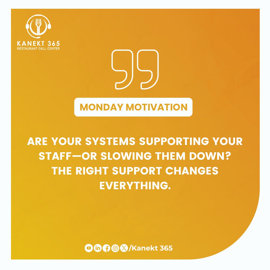 kanekt365's tweet image. 💡 Support that sparks success!

🚀 Kickstart your week with inspiration. Learn more about our journey at kanekt365.com.

#SmartOutsourcing #MondayMotivation #CallCenter #QSR