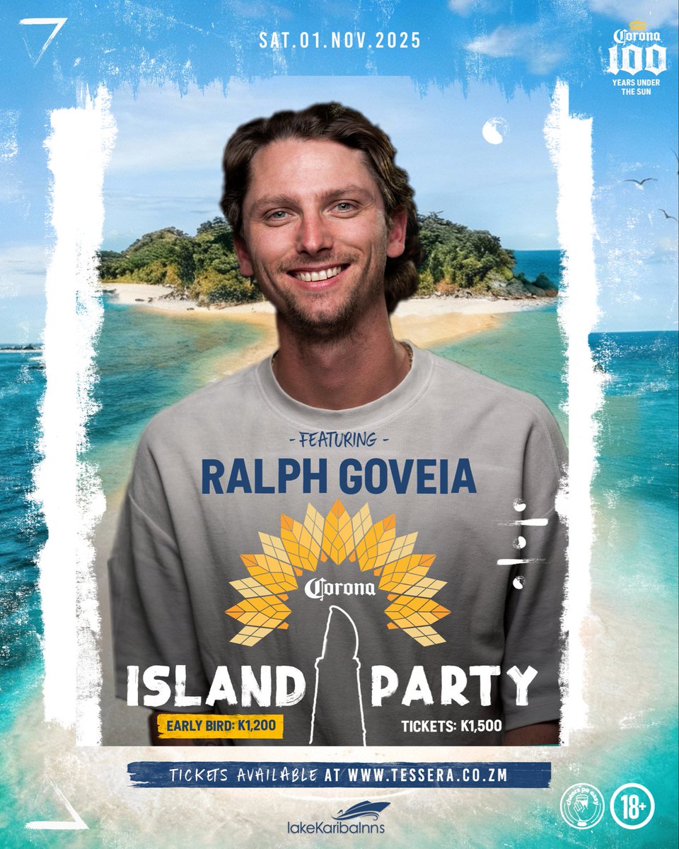 KreativeNativez's tweet image. 8 incredible DJs you know well 😉 on an island you don’t know at all! 🤩 🏝️ 

Limited tickets available to Zambia’s most iconic premium event of 2025! 

Tickets 🎟️ tessera.co.zm/event/corona-i…

#CoronaIslandParty #IslandParty #ThisIsLiving #Afrohouse #FYP #Lusaka #Zambia