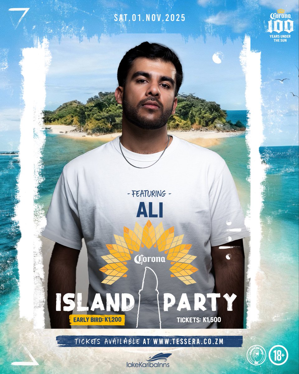 KreativeNativez's tweet image. 8 incredible DJs you know well 😉 on an island you don’t know at all! 🤩 🏝️ 

Limited tickets available to Zambia’s most iconic premium event of 2025! 

Tickets 🎟️ tessera.co.zm/event/corona-i…

#CoronaIslandParty #IslandParty #ThisIsLiving #Afrohouse #FYP #Lusaka #Zambia